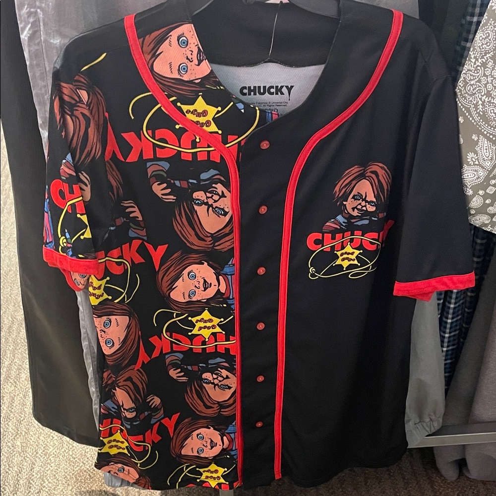 Themed Black and Red Men's Jersey